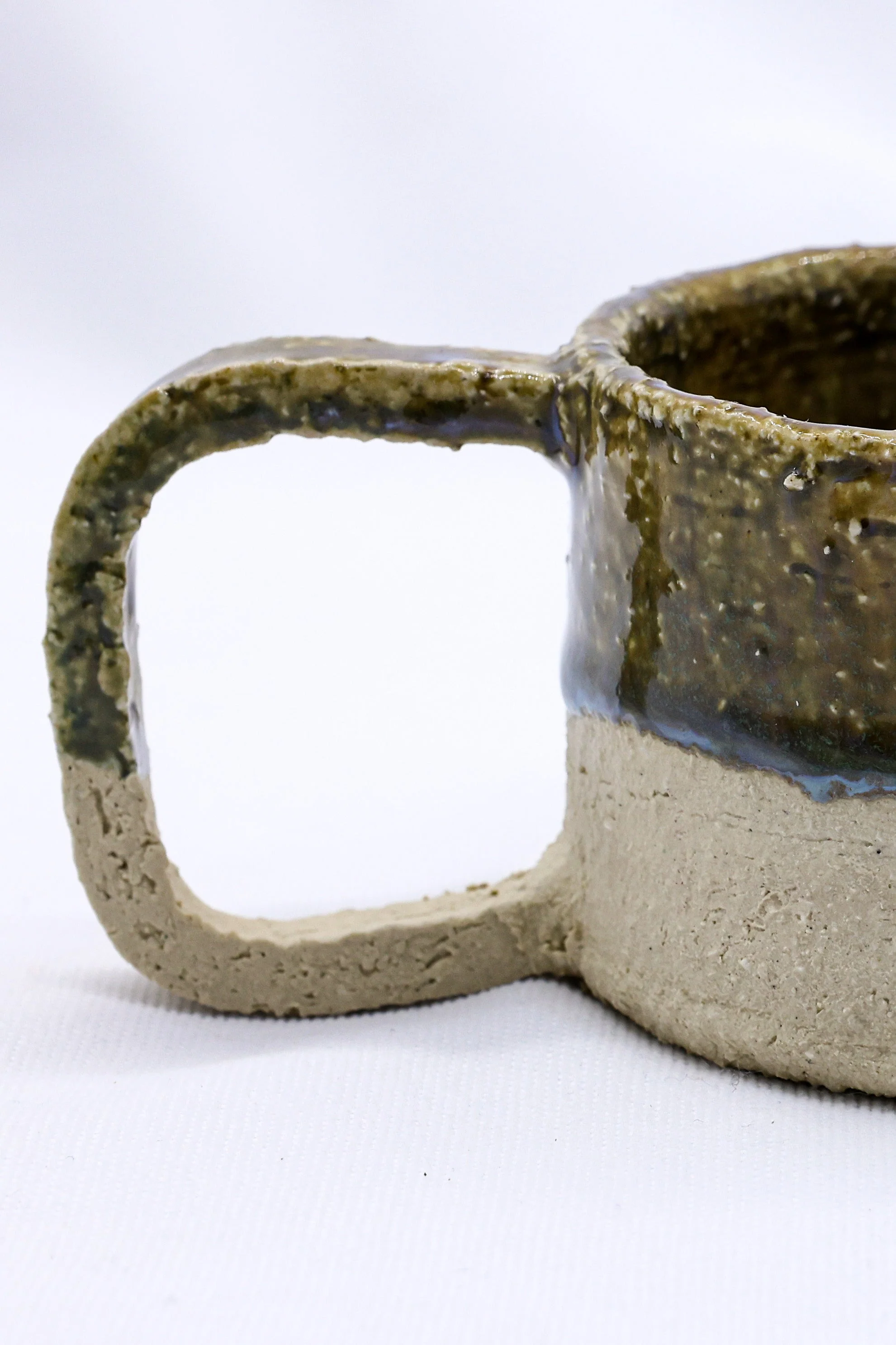 Beige Grande Handmade Milled Stoneware Big Ceramic Mug - Image 2