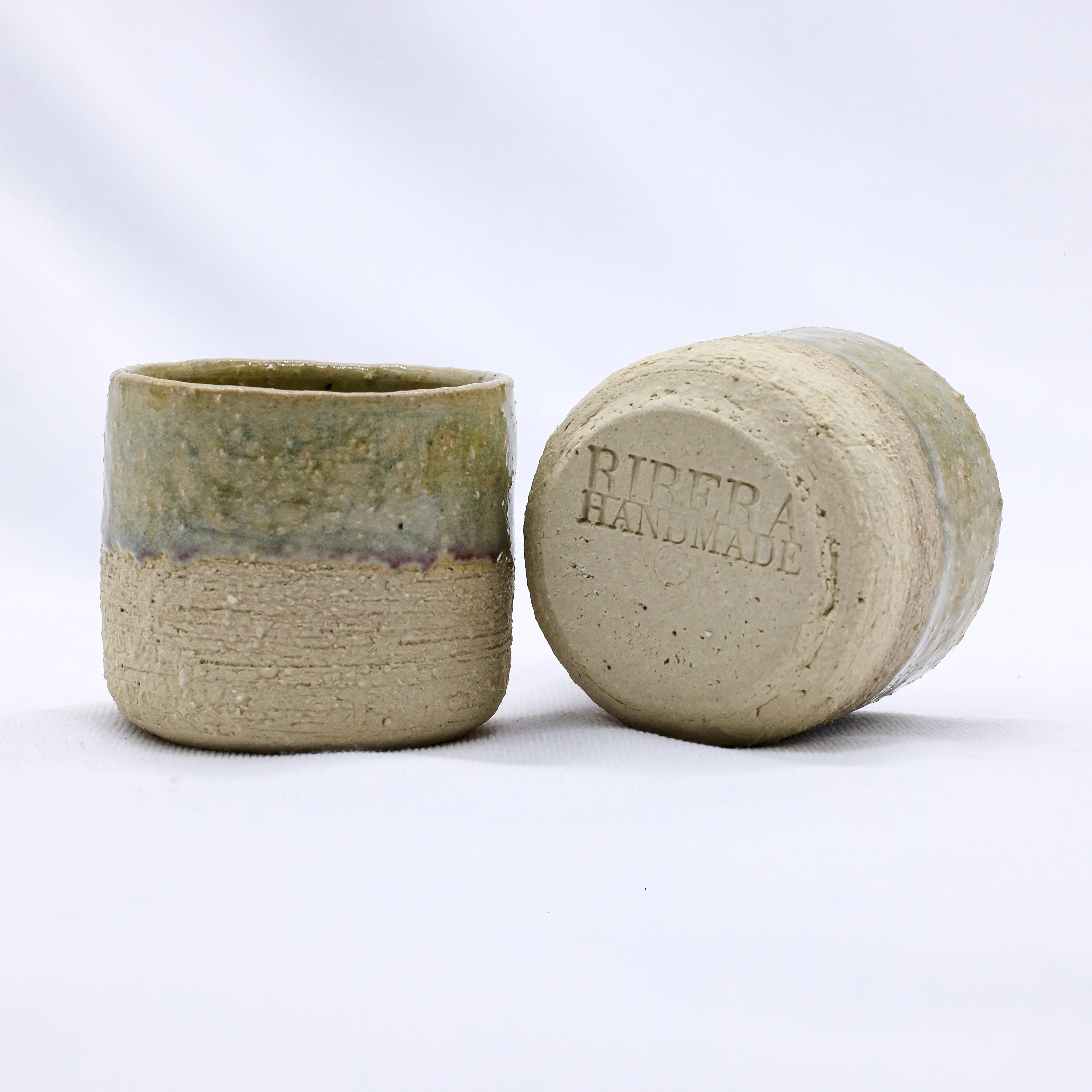 Beige Picollo Handmade Ceramic Milled Stoneware Espresso Mug - Image 4