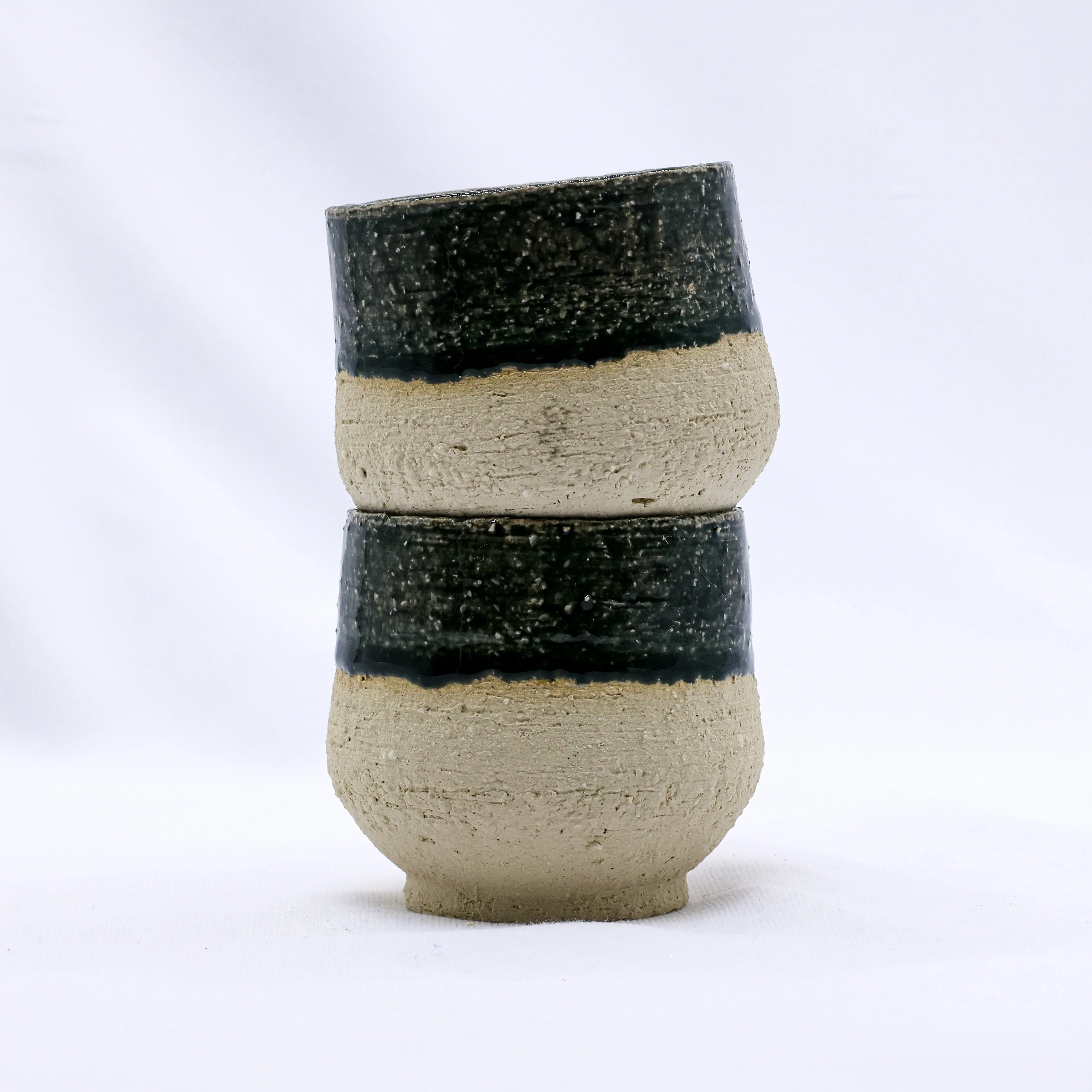 Bluvio Tazza Handmade Ceramic Milled Stoneware Cappucino Mug - Image 4