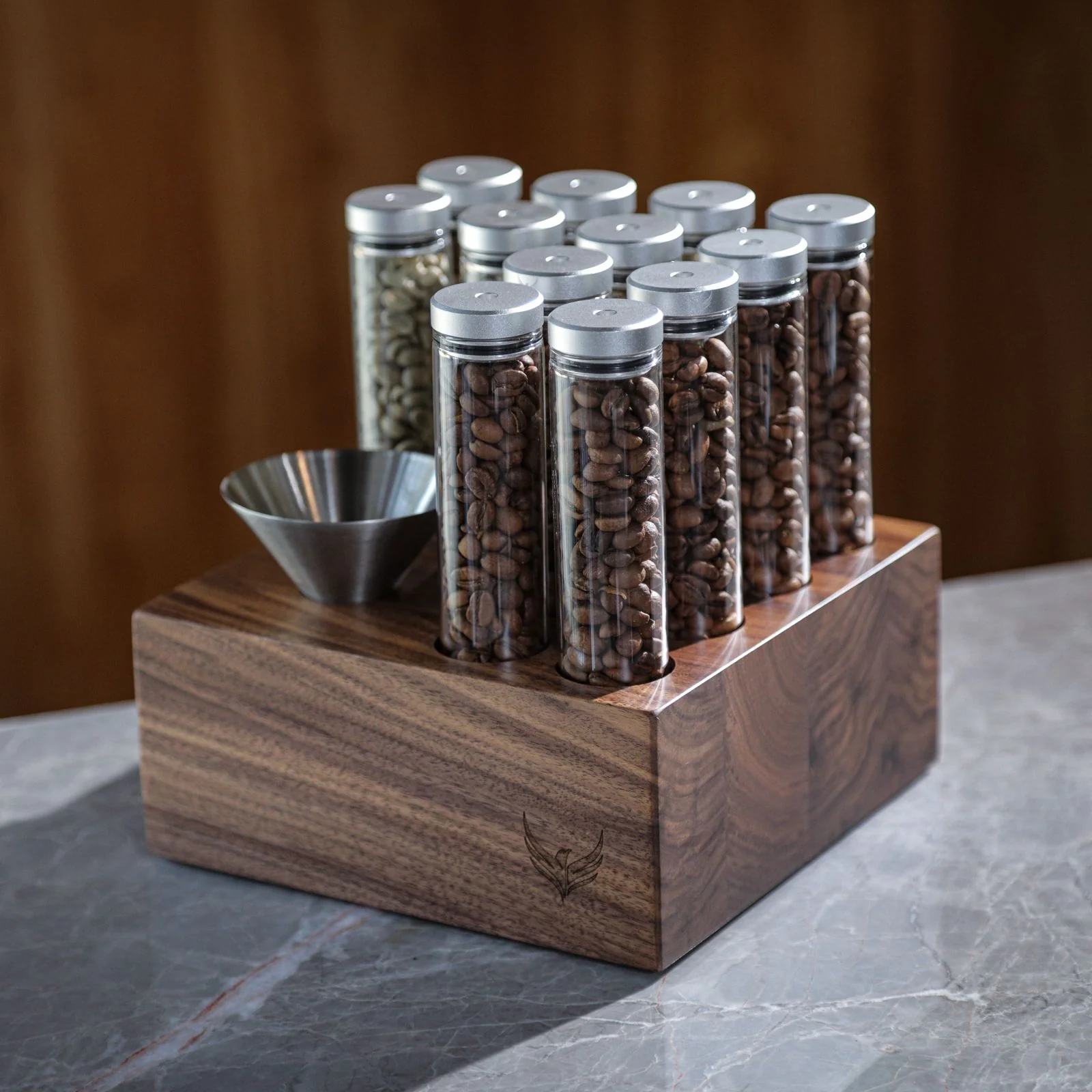 Knodos Valved Single Dose Bean Cellar with Wooden Display Rack - Image 8