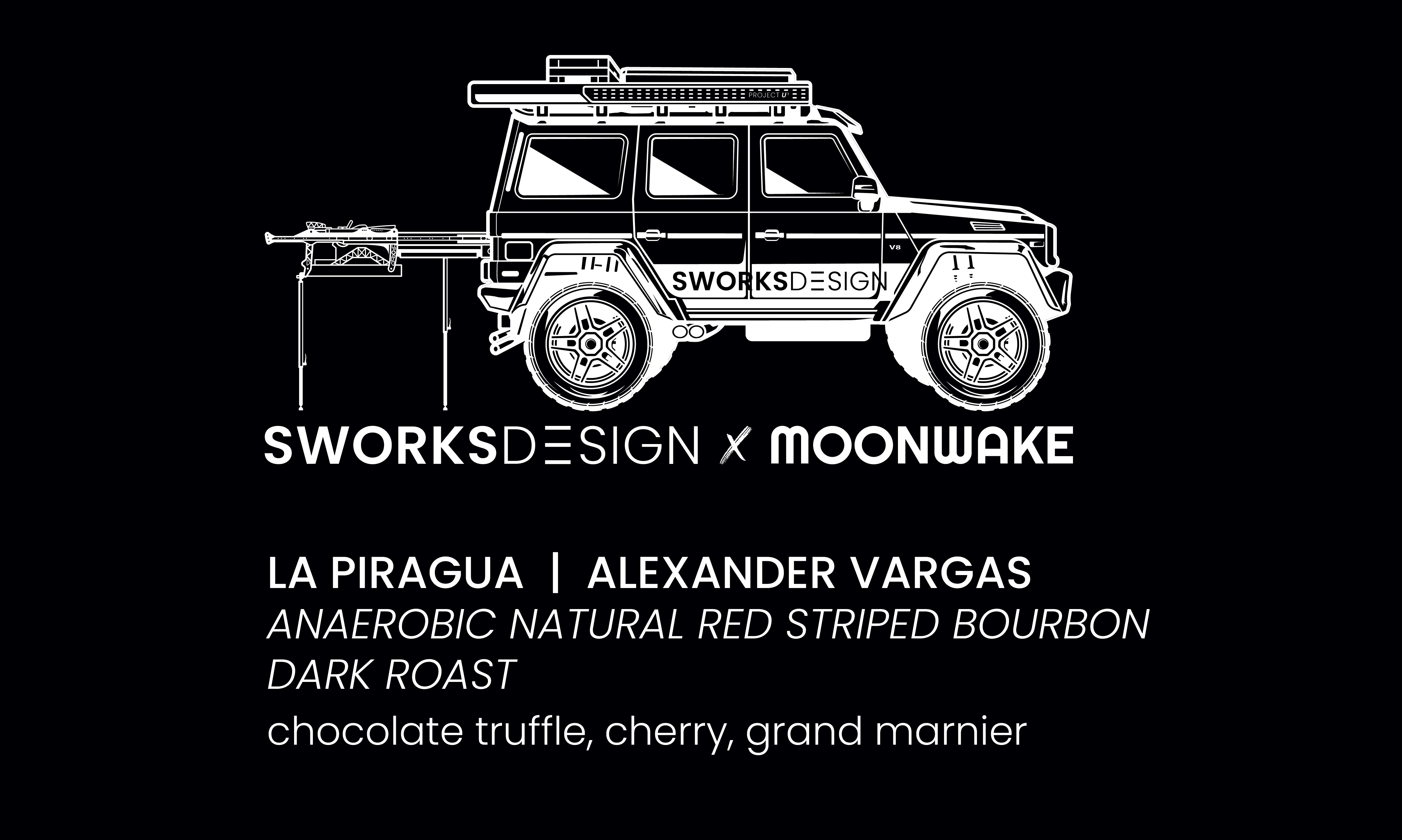 Moonwake x SWORKS - Dark Roast โ Finca La Piragua - Natural Red Stripe Bourbon | Colombia