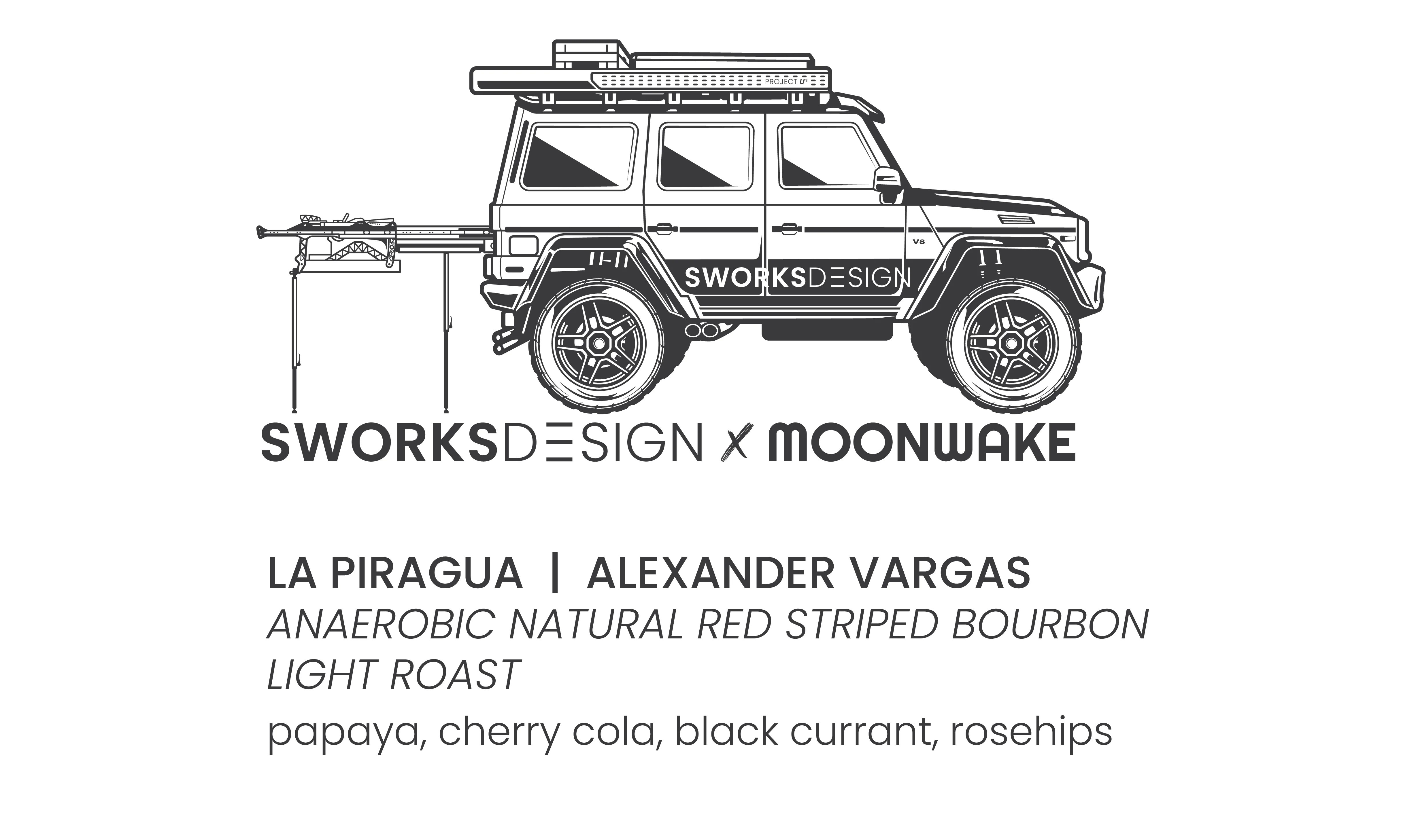 Moonwake x SWORKS - Light Roast โ Finca La Piragua - Natural Red Stripe Bourbon | Colombia