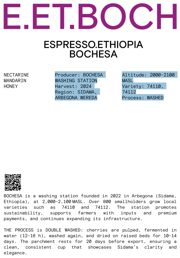 Nomad - Espresso, Ethiopia, Bochesa - Washed 74110 74112 - Image 2