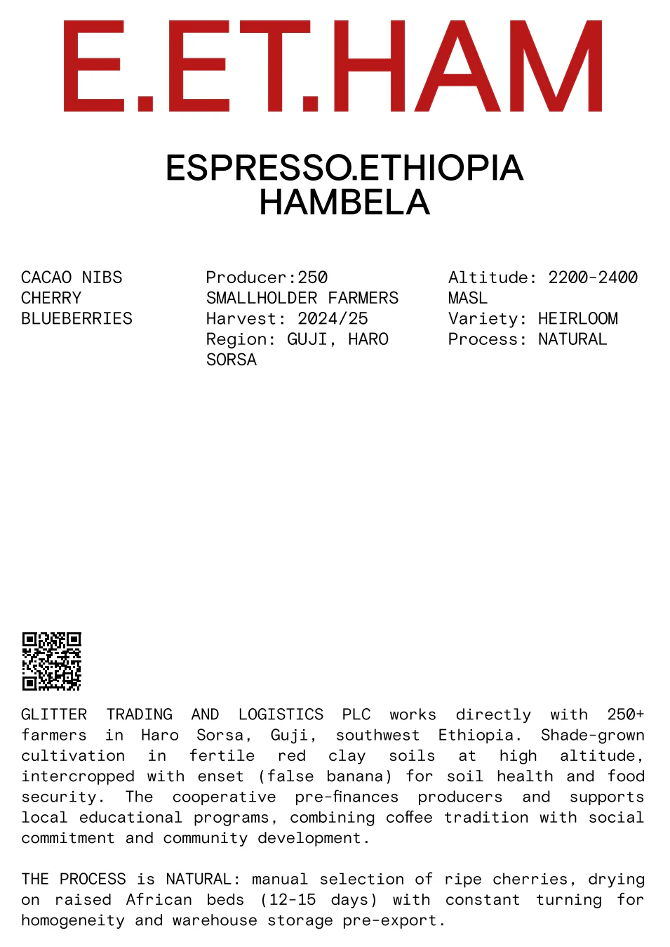Nomad - Espresso, Ethiopia, Hambela - Washed Heirloom - Image 2