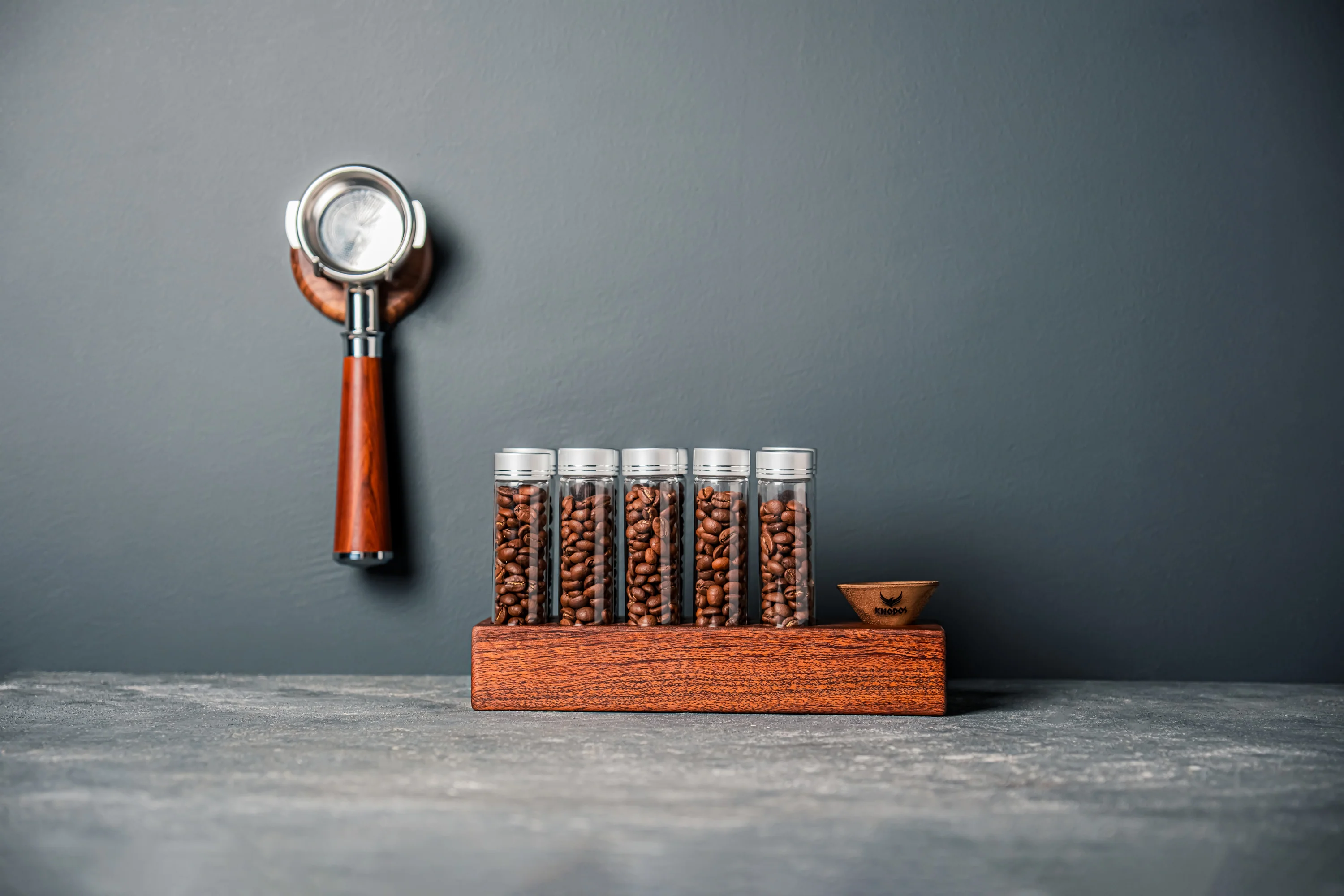 Knodos Single Dose Bean Cellar with Wooden Display Rack - Image 4